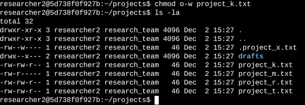 chmod command for project_k.txt